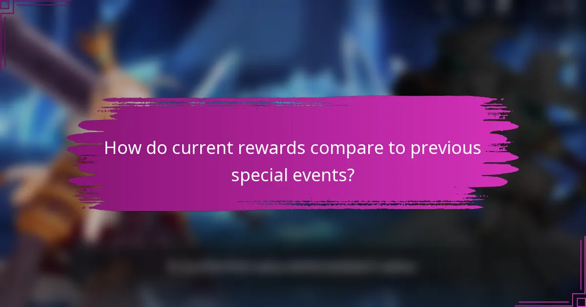 How do current rewards compare to previous special events?