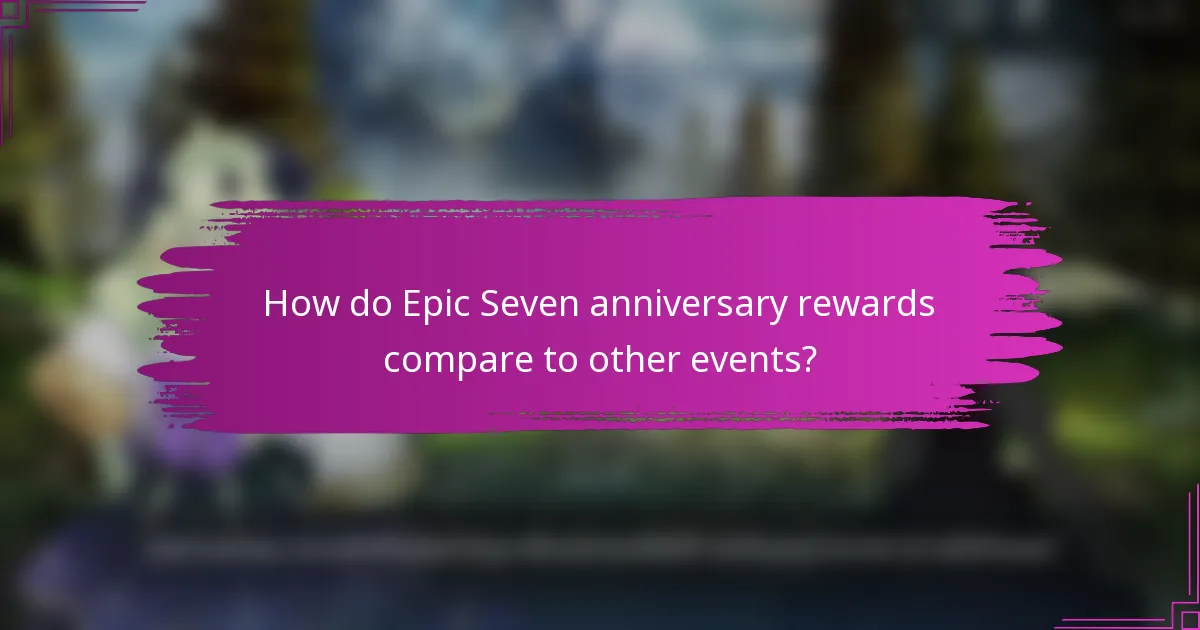How do Epic Seven anniversary rewards compare to other events?