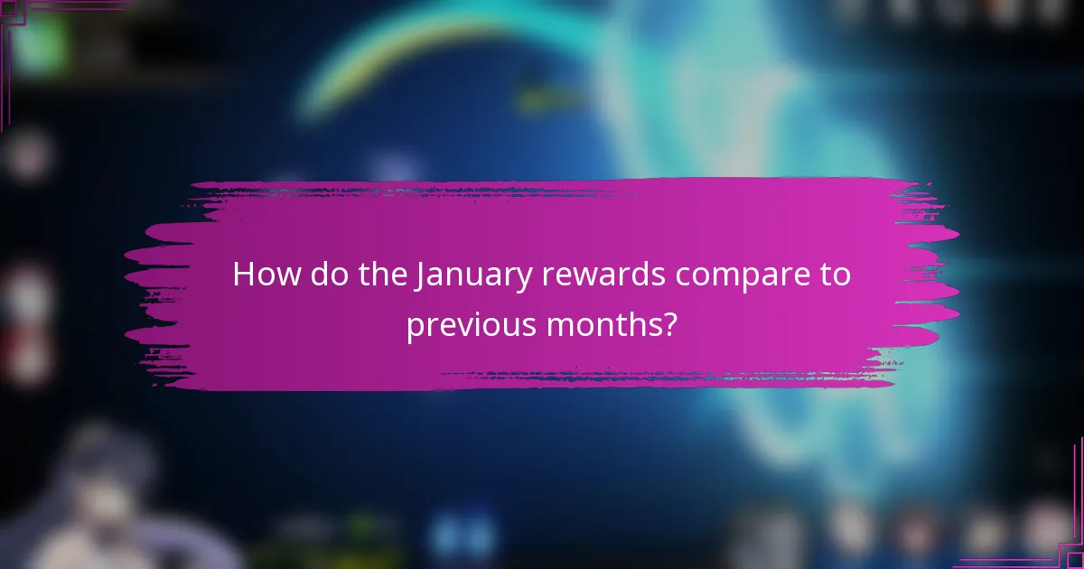 How do the January rewards compare to previous months?